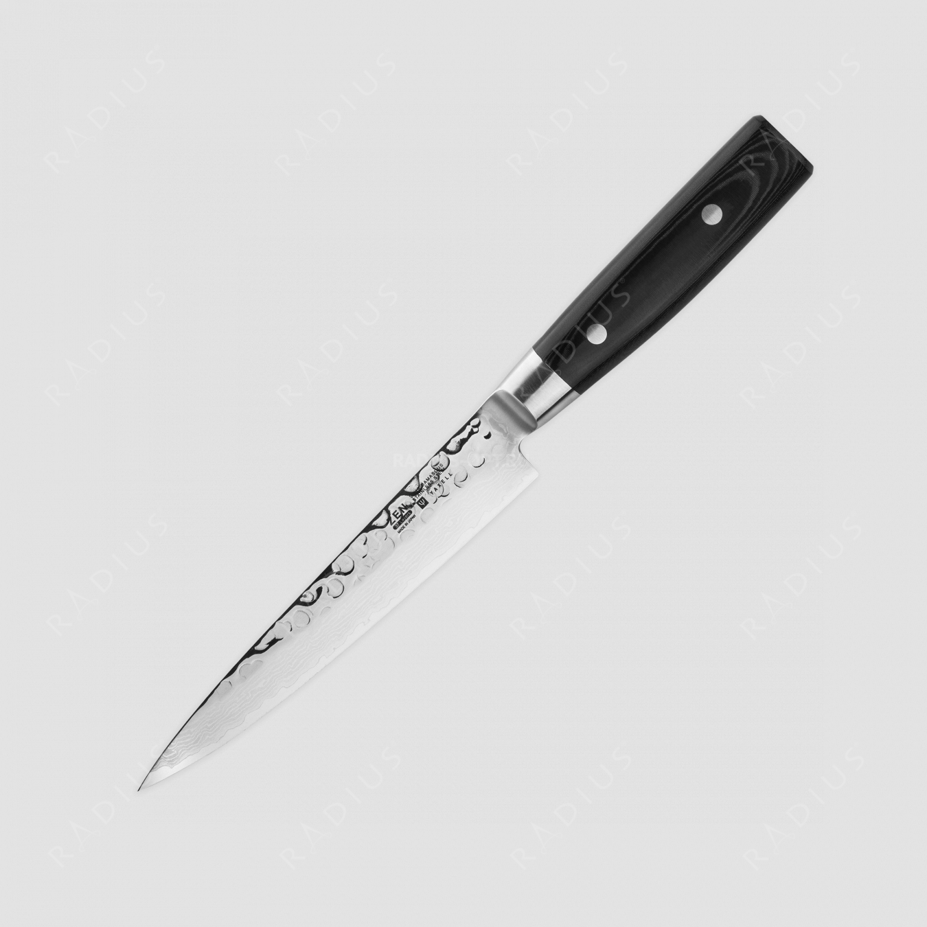 Нож кухонный для тонкой нарезки 18 см, «Sujihiki», дамасская сталь, серия Zen, YAXELL, Япония