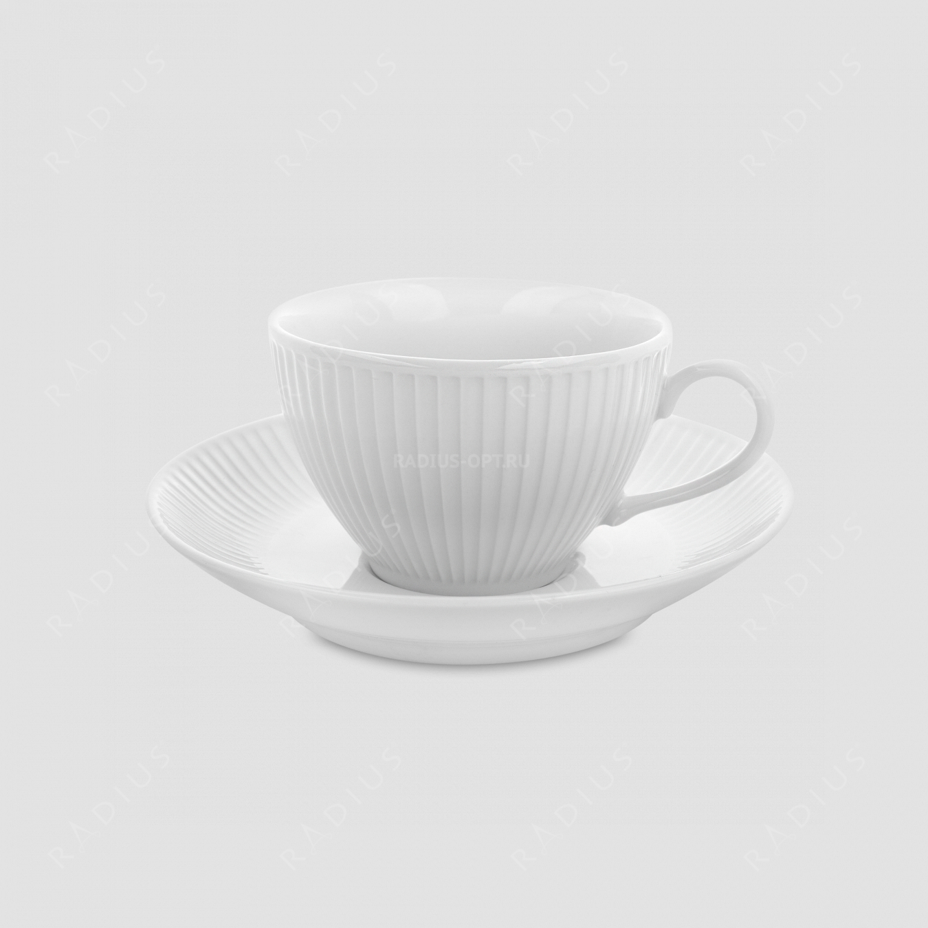 Пара чайная, 290 мл, фарфор, белый, серия Plisse, PILLIVUYT, Франция