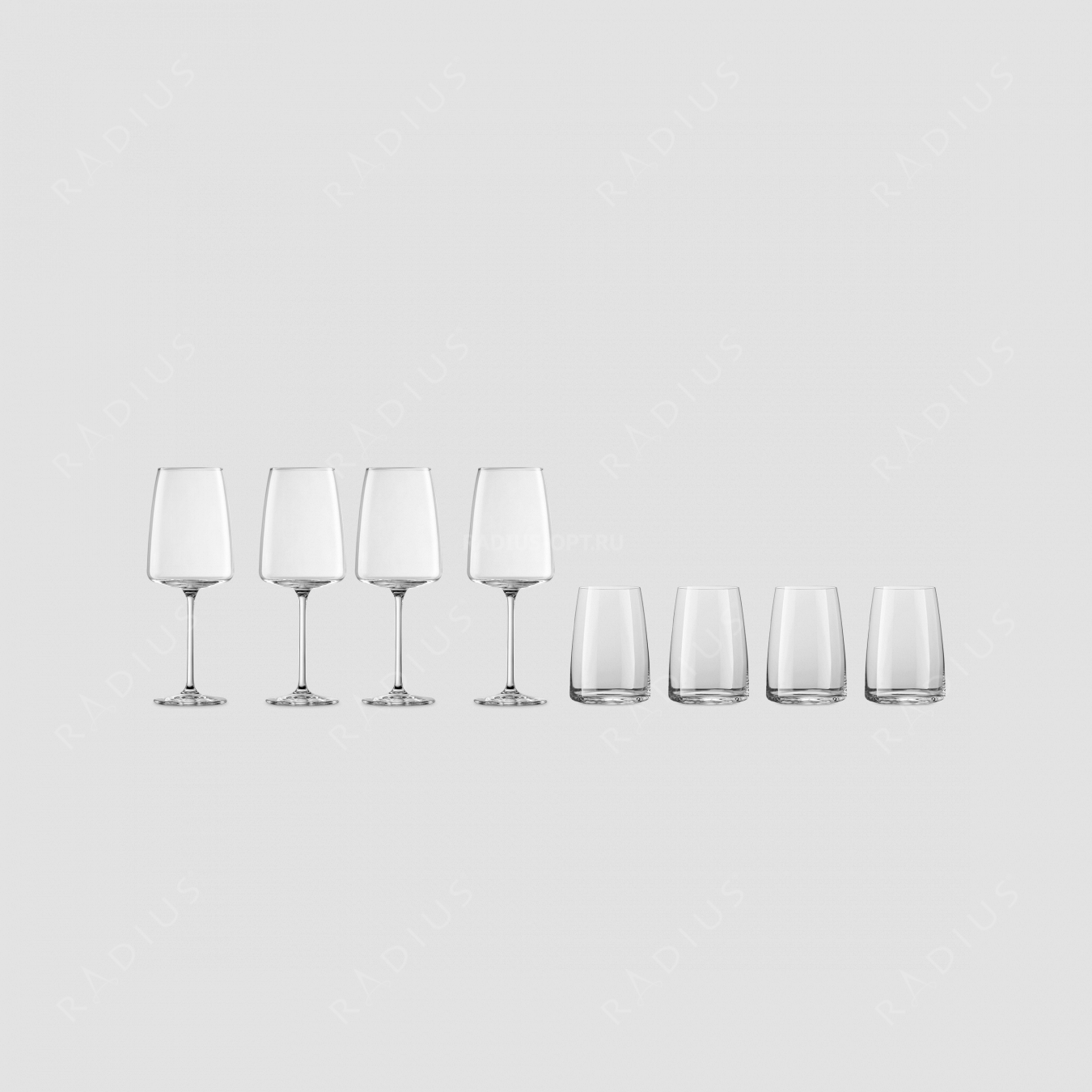 Набор из 4-х бокалов для вина, объем 535 мл, 4-х стаканов для воды, объем 500 мл, серия Vivid Senses, ZWIESEL GLAS, Германия
