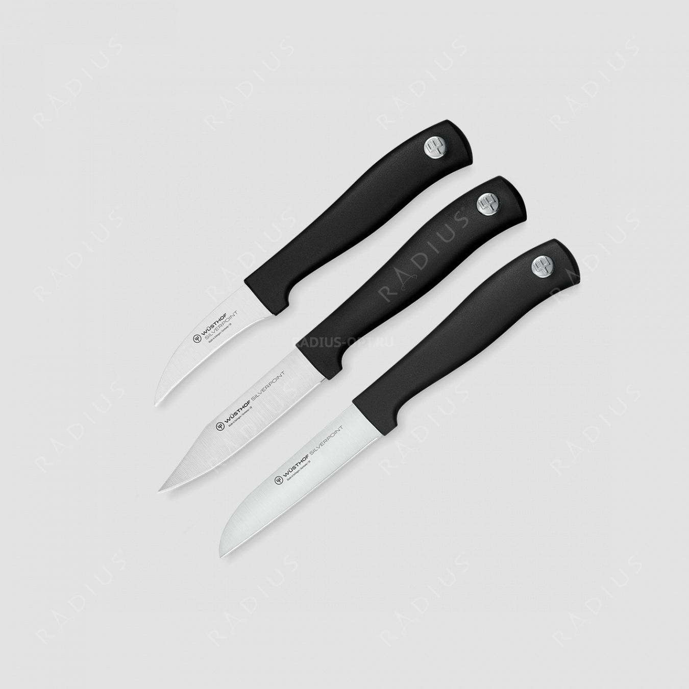 Набор кухонных ножей для чистки овощей, 3 предмета, серия Silverpoint, WUESTHOF, Золинген, Германия