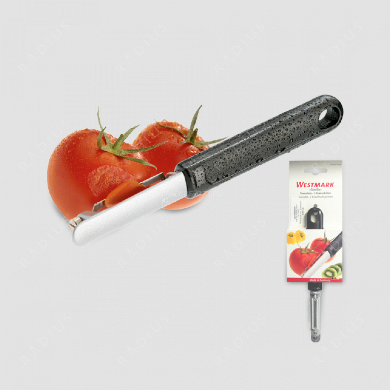 Нож для чистки томатов и киви, с плавающим лезвием, алюминий/сталь, серия Coated Aluminium, WESTMARK, Германия