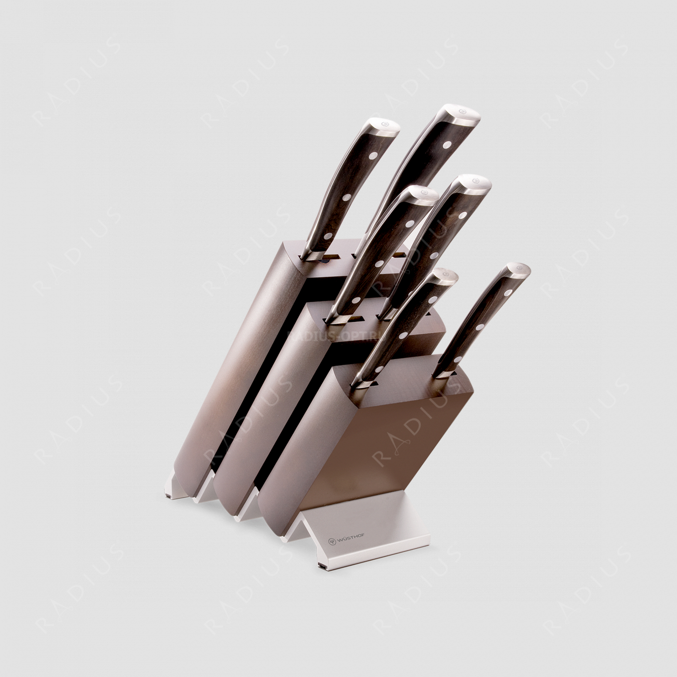 Набор кухонных ножей 6 предметов в подставке, серия Ikon, WUESTHOF, Золинген, Германия