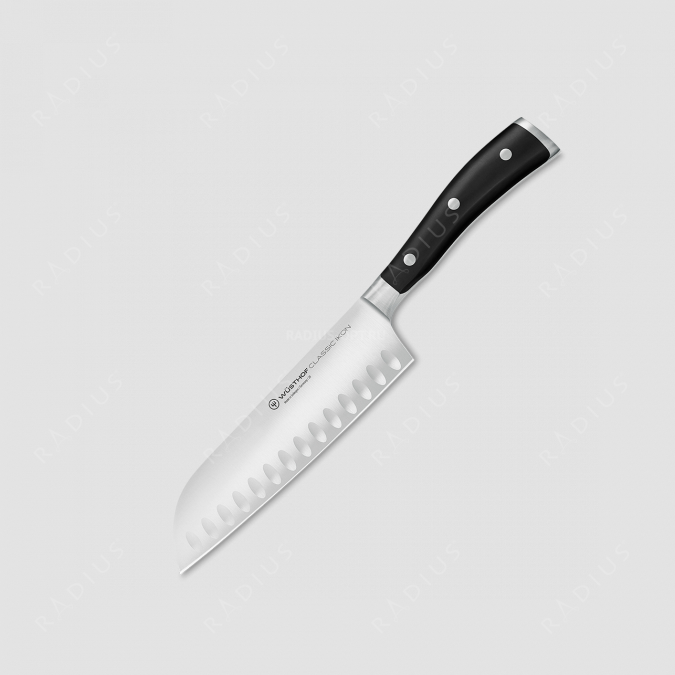 Нож кухонный Сантоку 17 см, с углублениями на кромке, серия Classic Ikon, WUESTHOF, Золинген, Германия
