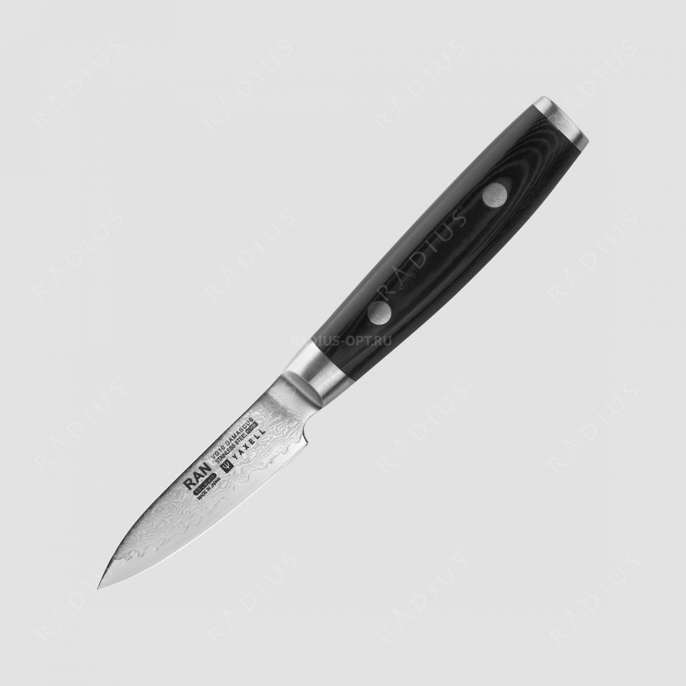 Нож кухонный для чистки овощей 8 см, «Petty», дамасская сталь, серия Ran, YAXELL, Япония