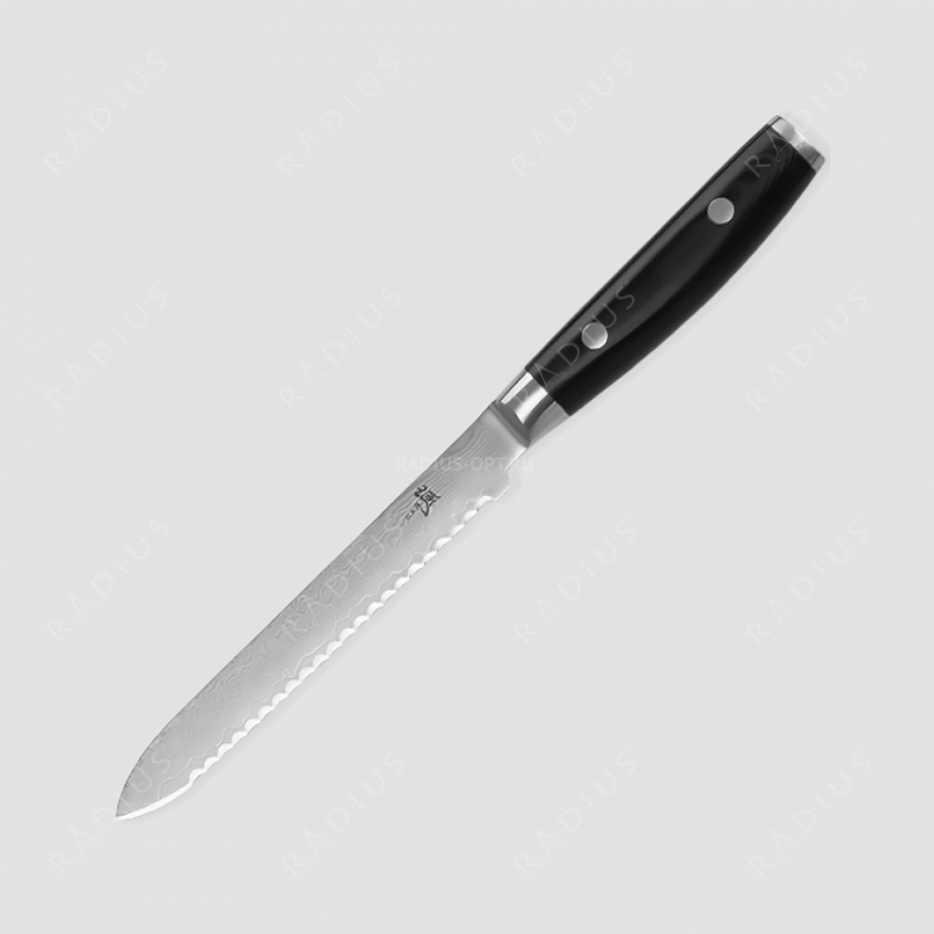 Нож кухонный для завтрака и томатов 14 см, «Breakfast knife», дамасская сталь, серия Ran, YAXELL, Япония