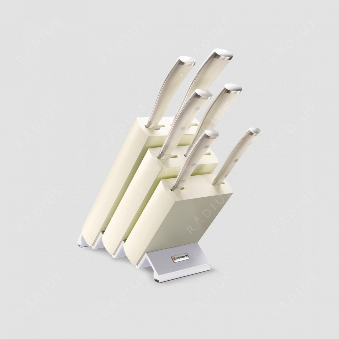 Набор кухонных ножей 6 предметов в подставке, серия Ikon Cream White, WUESTHOF, Золинген, Германия