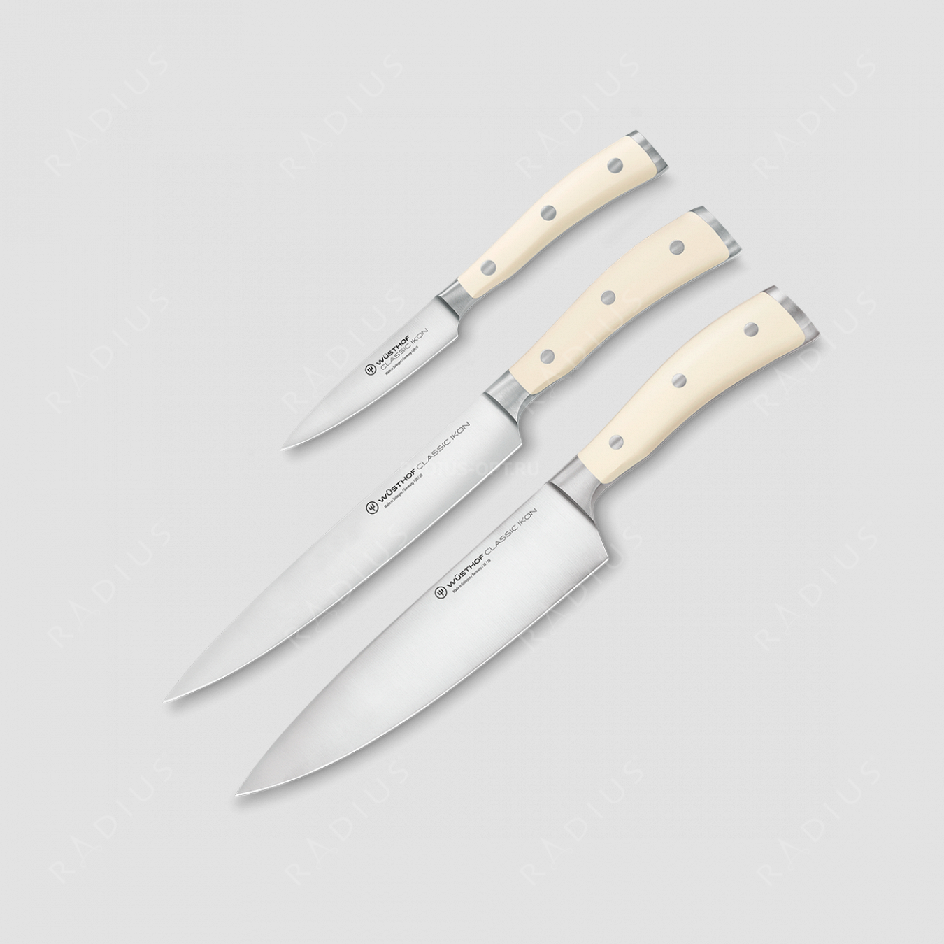 Набор кухонных ножей 3 штуки, серия Ikon Cream White, WUESTHOF, Золинген, Германия