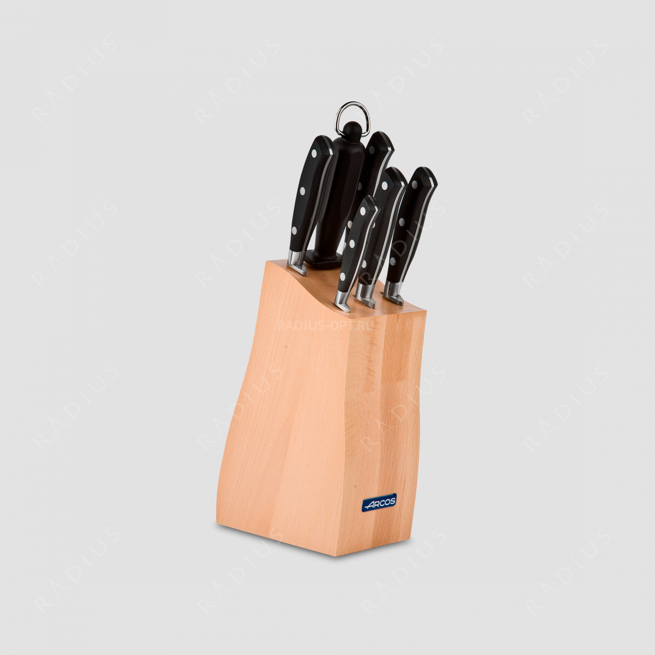 Набор кухонных ножей 6 предметов в подставке, серия Rivera, ARCOS, Испания
