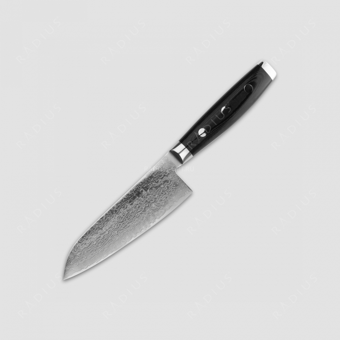 Нож кухонный Сантоку 12,5 см, «Santoku», дамасская сталь, серия Gou, YAXELL, Япония