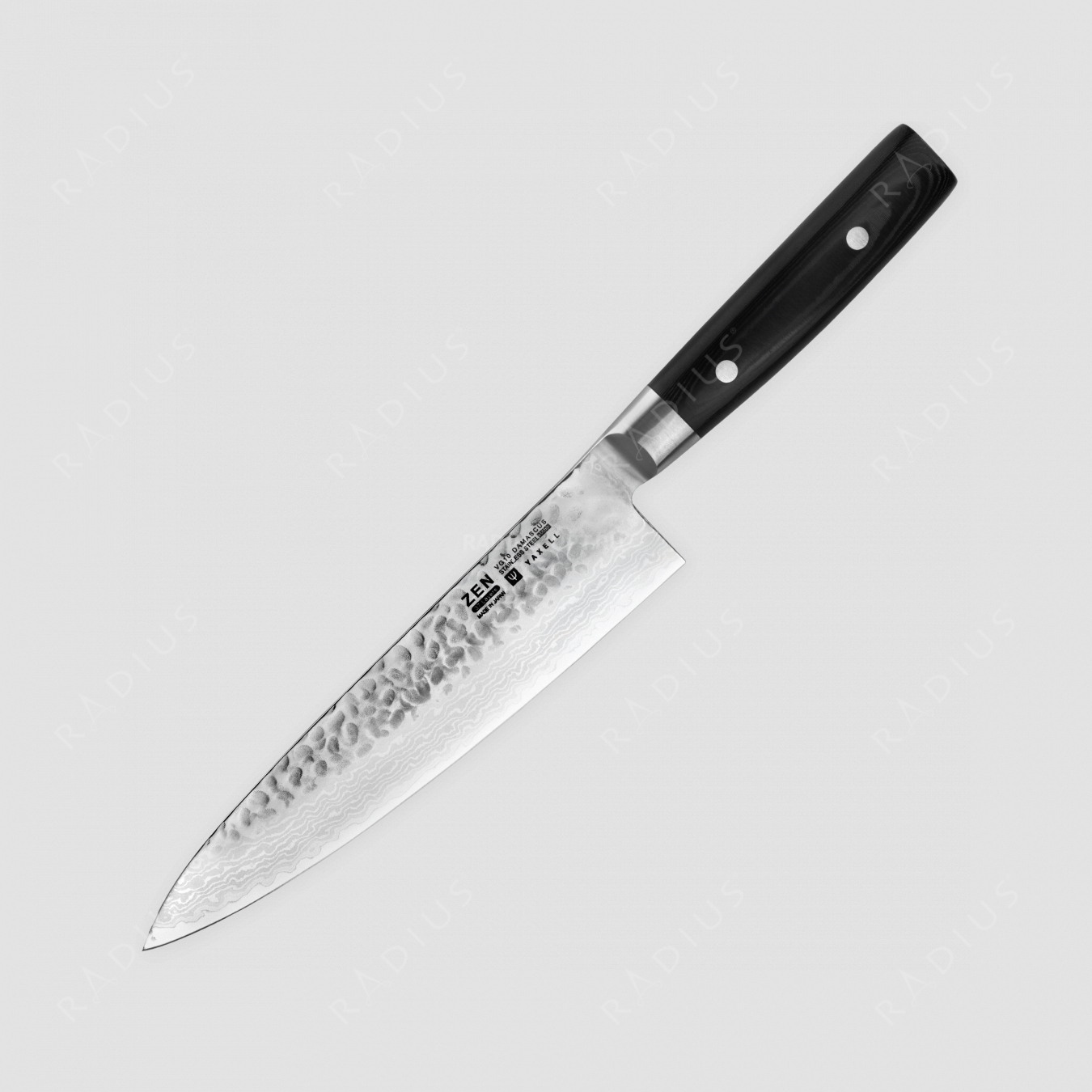 Профессиональный поварской кухонный нож 20 см, «Gyuto», дамасская сталь, серия Zen, YAXELL, Япония