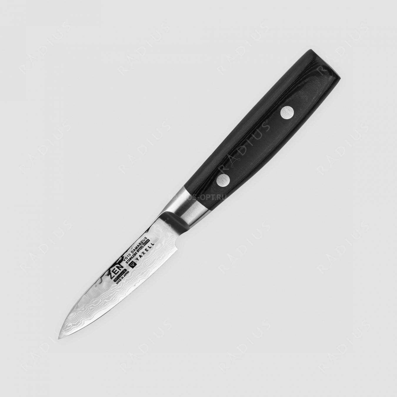 Нож кухонный для чистки овощей 8 см, «Petty», дамасская сталь, серия Zen, YAXELL, Япония