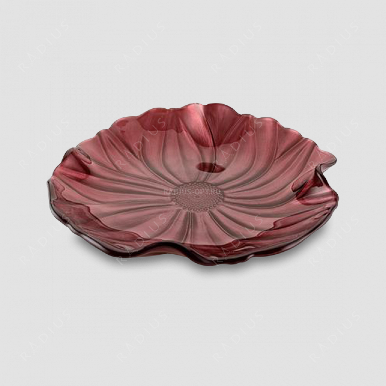 Блюдо круглое малое, диаметр: 22 см, высота: 3,5 см, материал: стекло, цвет: красный, серия Magnolia, IVV (Italy), Италия