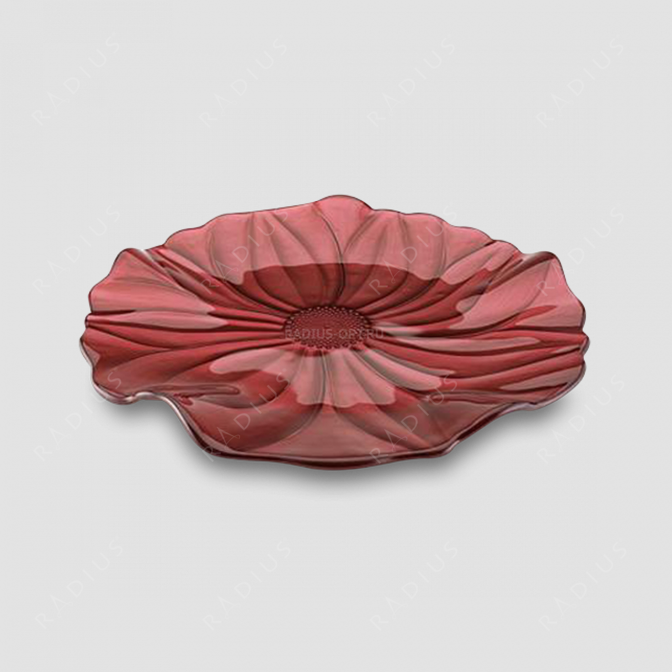 Блюдо круглое , диаметр: 37 см, высота: 3,5 см, материал: стекло, цвет: красный, серия Magnolia, IVV (Italy), Италия