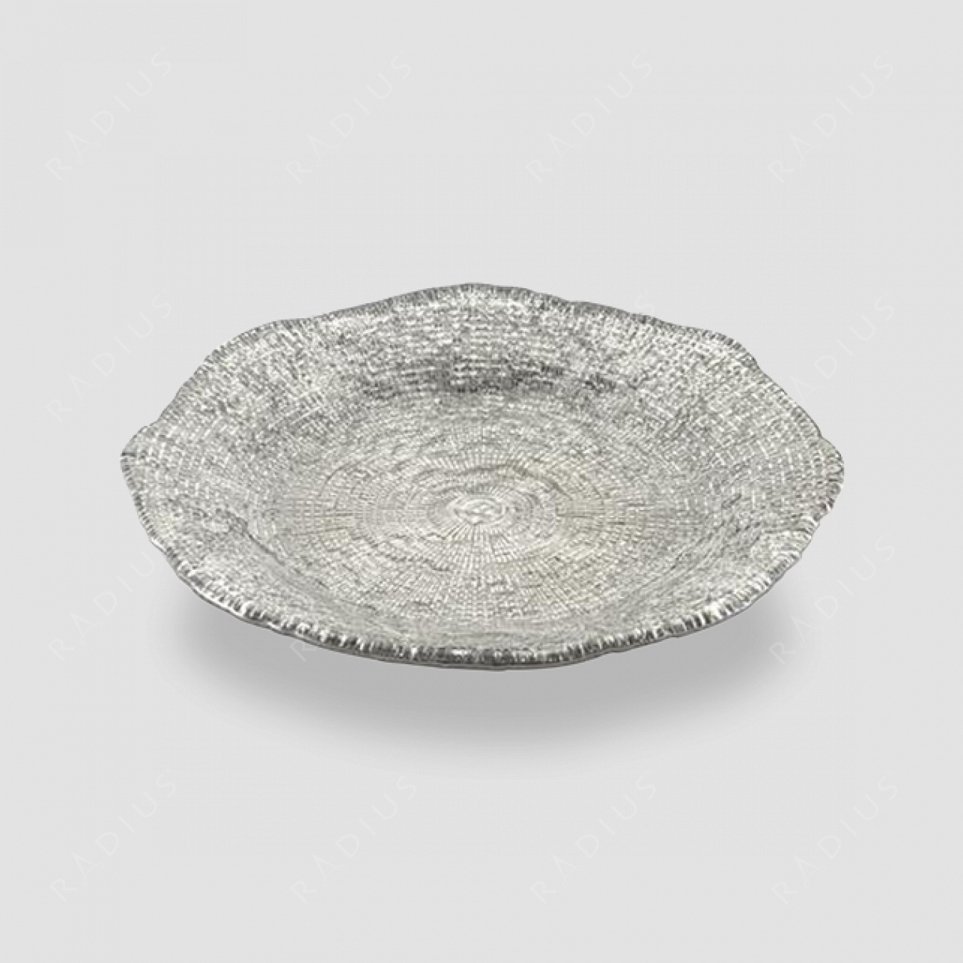Тарелка десертная 18 см, бежевая/хром, серия Diamante, IVV, Италия