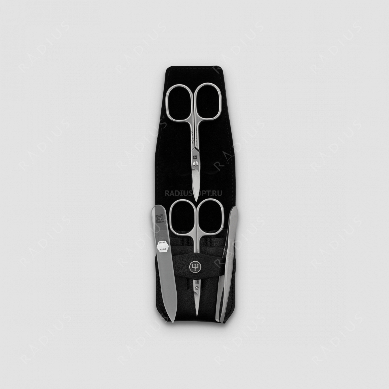 Набор маникюрный 4 предмета в кожаном футляре, цвет черный, сатин, серия Manicure sets, WUESTHOF, Германия