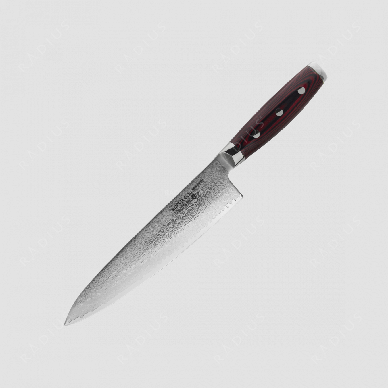 Профессиональный поварской кухонный нож 20 см, «Gyuto», дамасская сталь, серия GOU 161, YAXELL, Япония
