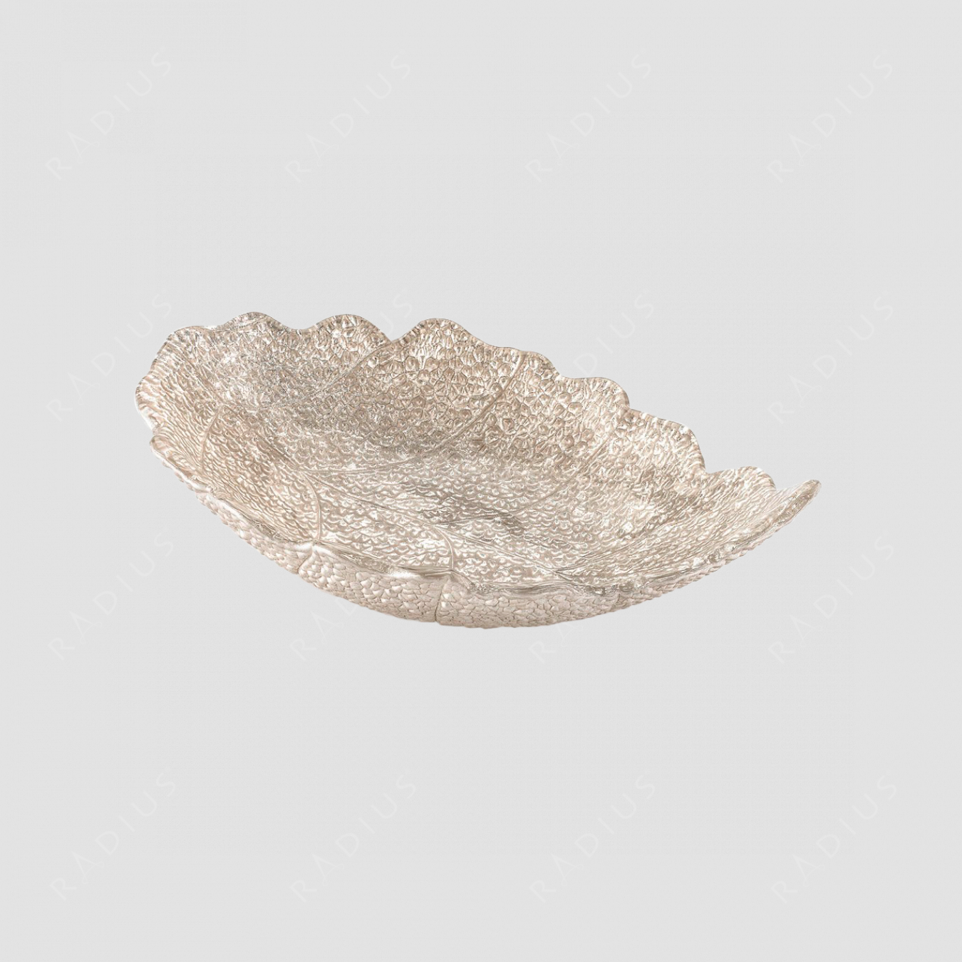 Блюдо в форме листа, размер: 33 х 22 х 8,5 см, материал: стекло, цвет: блестящий бежевый, серия Madagascar, IVV (Italy), Италия