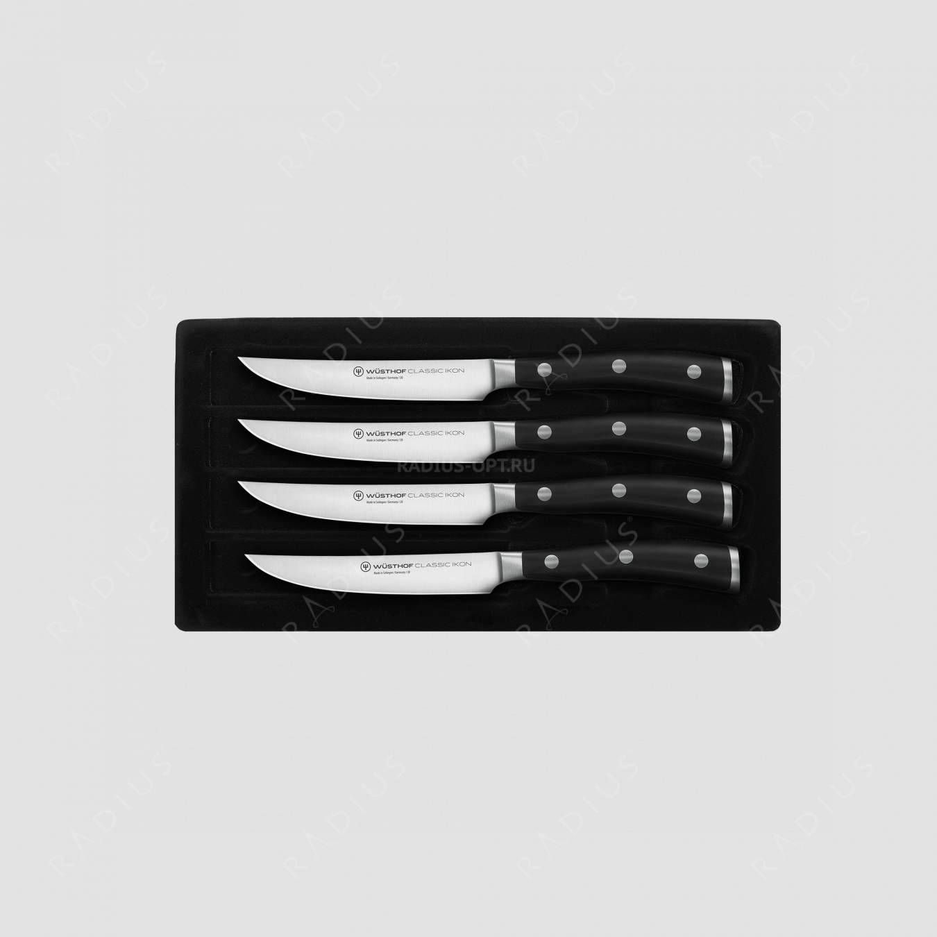 Набор кухонных ножей для стейка 4 штуки, серия Classic Ikon, WUESTHOF, Золинген, Германия