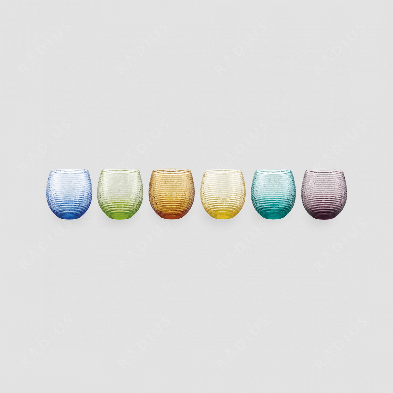 Набор из 6-ти стаканов для напитков, объем: 250 мл, диаметр: 8,6 см, высота: 8,6 см, цвет: ассорти, серия Multicolor, IVV (Italy), Италия