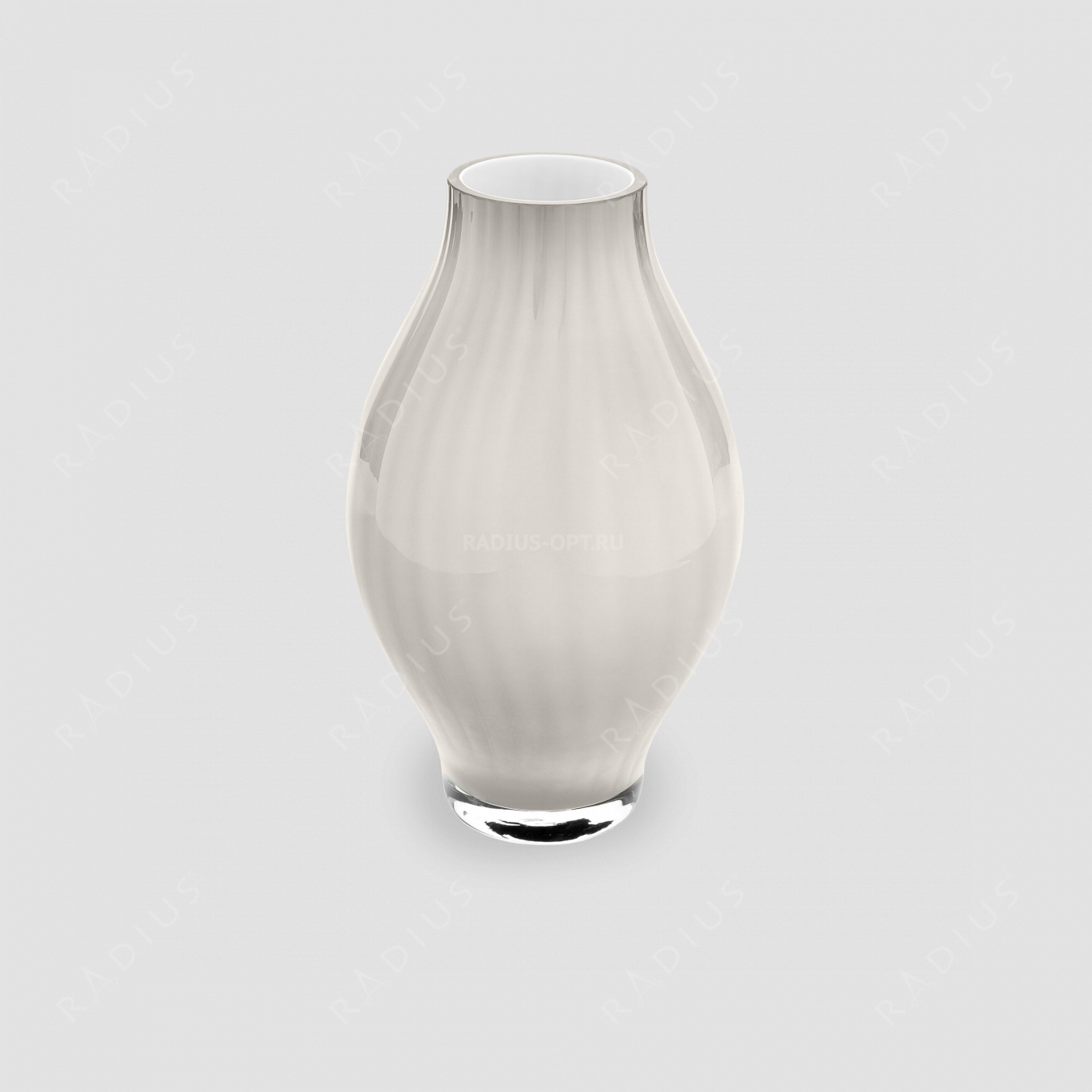 Стеклянная ваза для цветов, высота: 26,5 см, материал: стекло, цвет: белый, серия Arianna, IVV (Italy), Италия