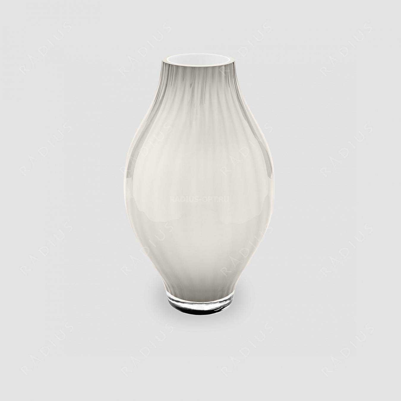 Стеклянная ваза для цветов, высота: 34 см, материал: стекло, цвет: белый, серия Arianna, IVV (Italy), Италия