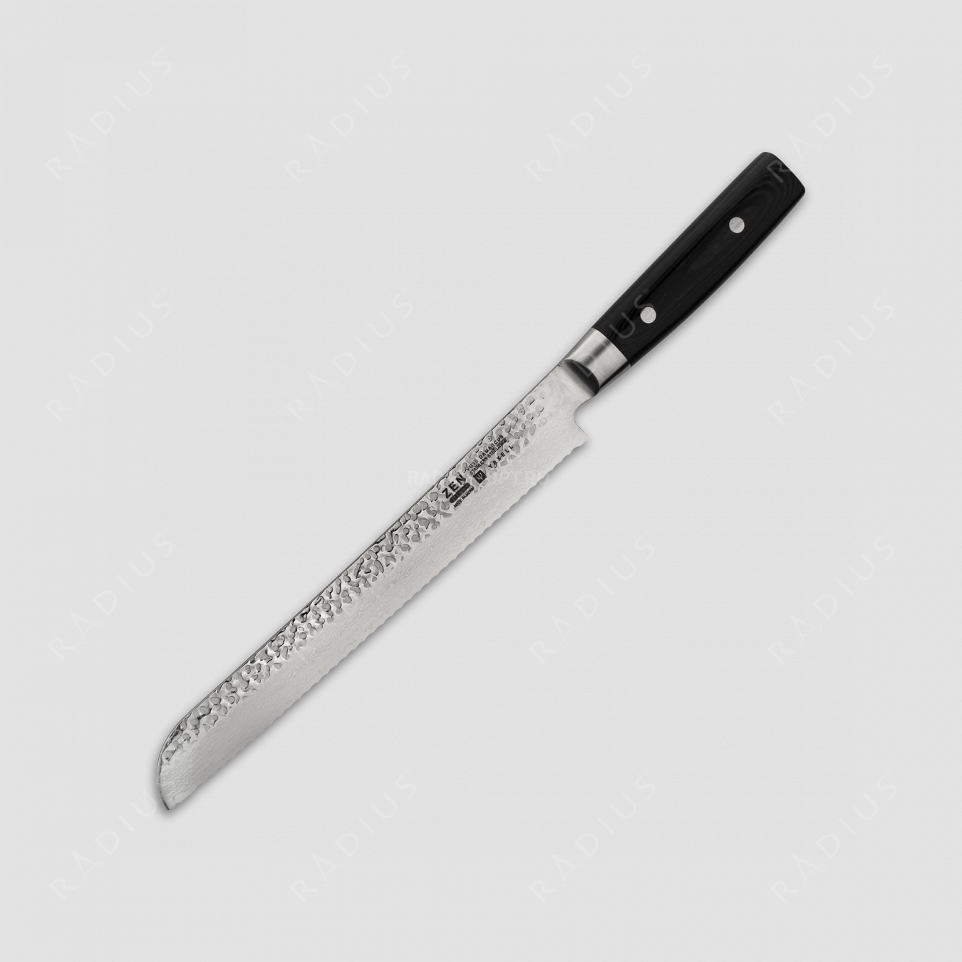 Нож кухонный для хлеба 23 см, «Pankiri», дамасская сталь, серия Zen, YAXELL, Япония