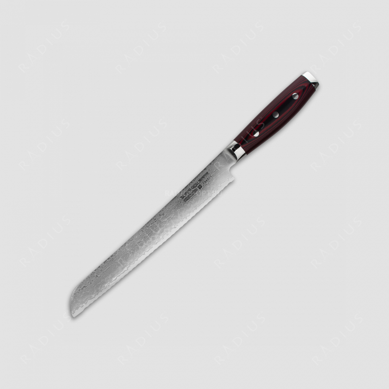 Нож кухонный для хлеба 23 см, «Pankiri», дамасская сталь, серия GOU 161, YAXELL, Япония
