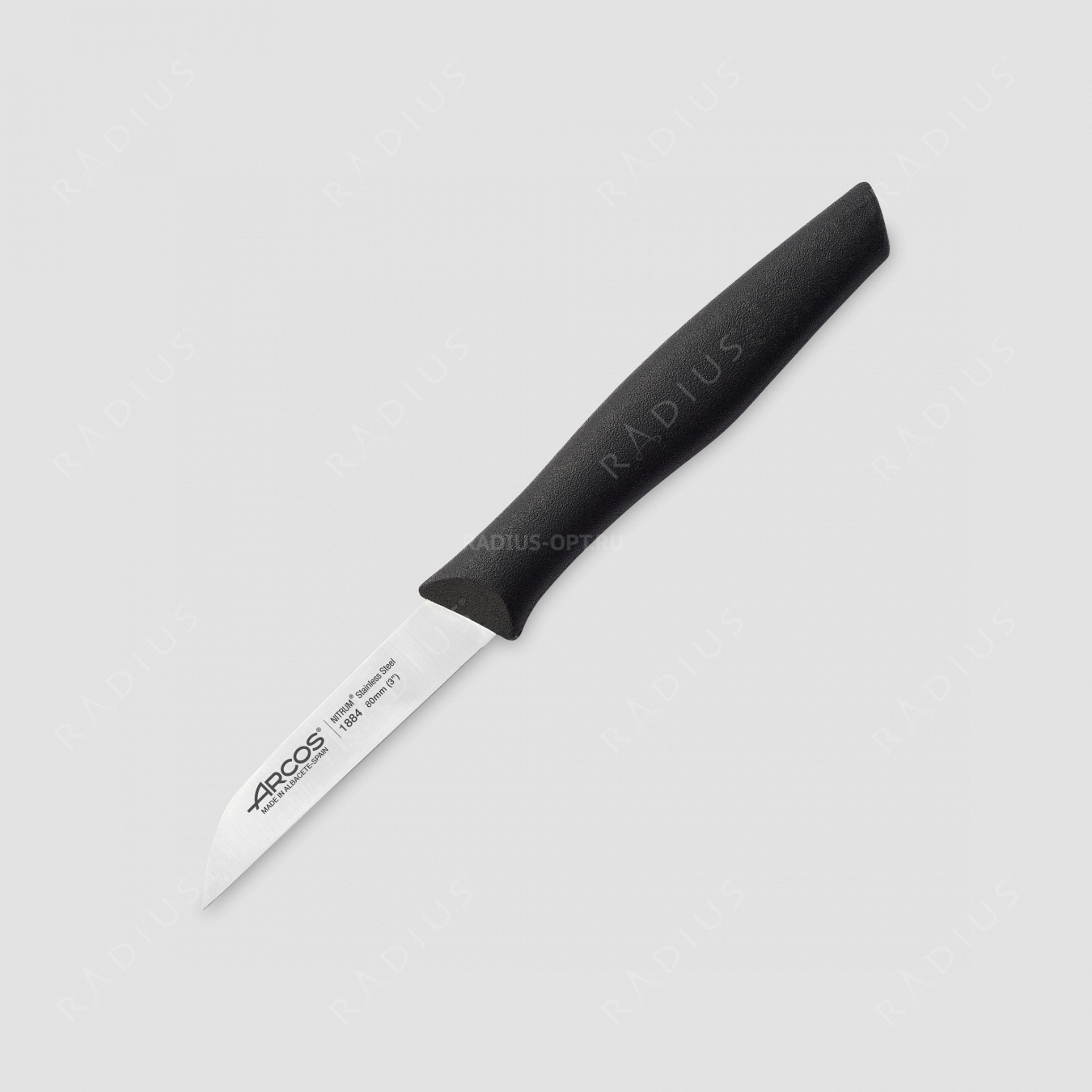 Нож кухонный для чистки 8 см, рукоять черная, серия Nova, ARCOS, Испания