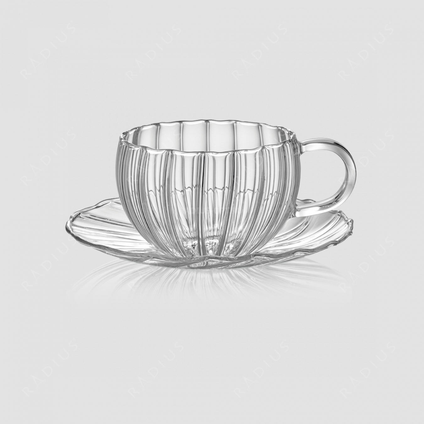 Набор для чая: две чашки, объем: 240 мл и два блюдца, материал: 15,8 см, материал: стекло, серия Coffee&Tea, IVV (Italy), Италия