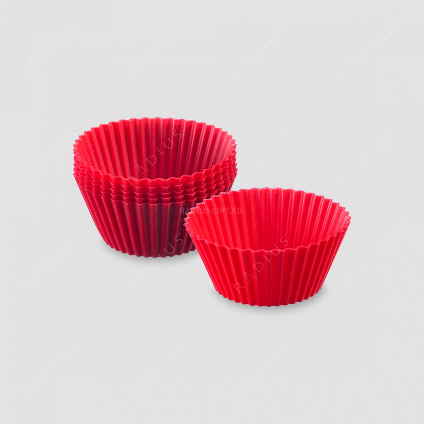 Набор силиконовых форм для маффинов, 6 штук, диаметр 7 см, круглые, цвет-красный, серия Silicone, Westmark, Германия