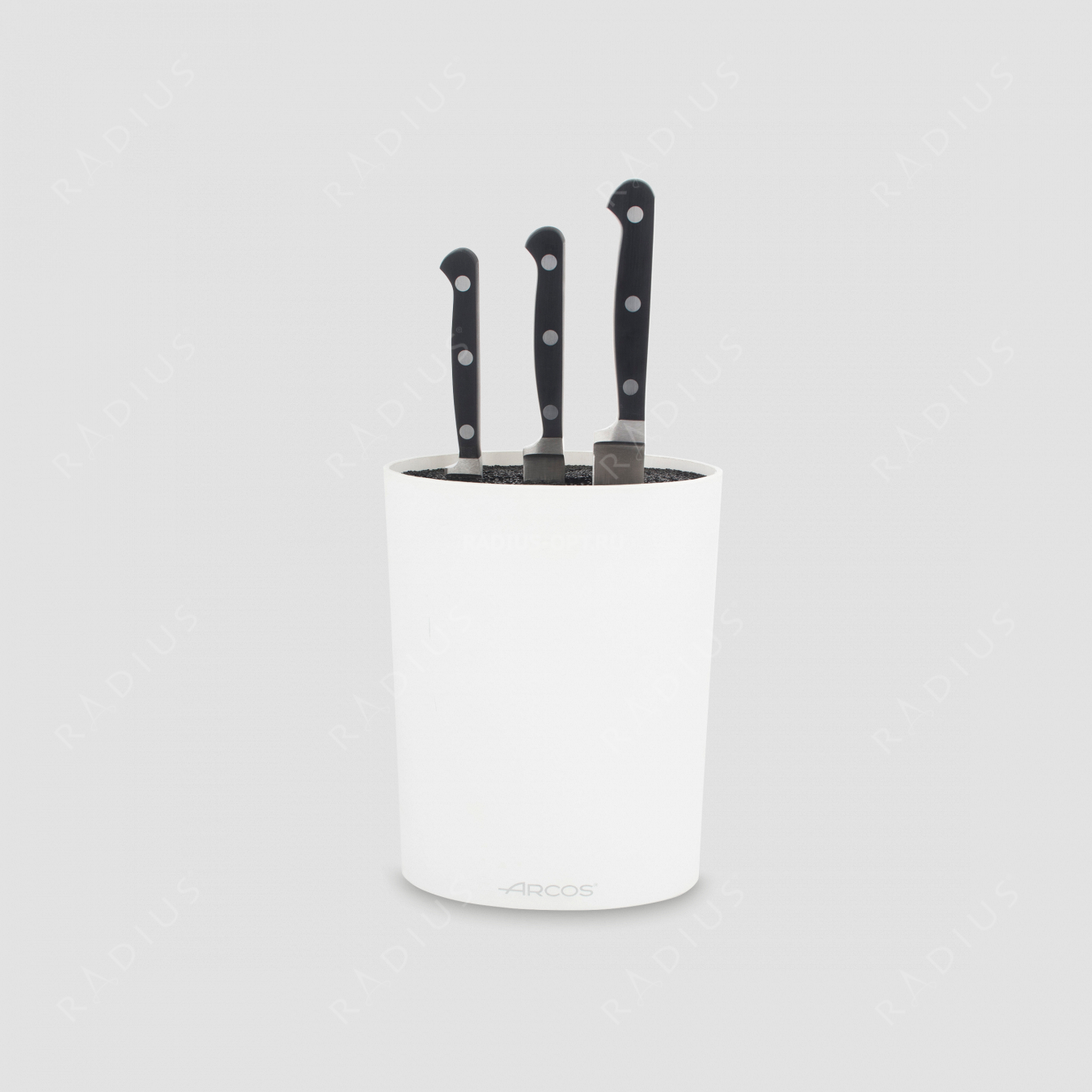 Набор из 3-х кухонных ножей с белой подставкой, серия Clasica, ARCOS, Испания