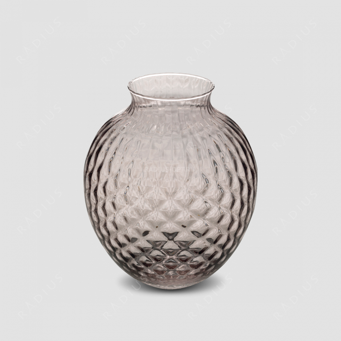 Стеклянная ваза для цветов, диаметр: 19,7 см, высота: 25 см, материал: стекло, цвет: дымчатый, серия Infiore, IVV (Italy), Италия