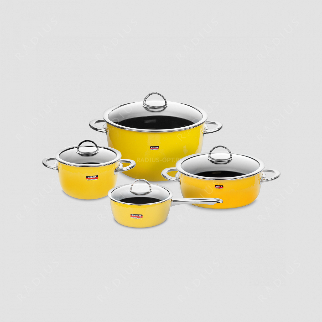 Набор посуды из 4-х предметов, цвет желтый, серия NEO Yellow, KOCHSTAR, Германия