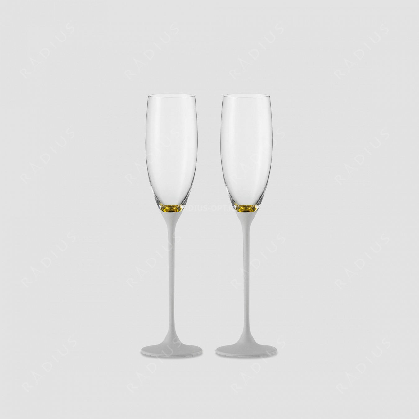 Набор из 2-х бокалов для шампанского, объем: 180 мл, материал - бессвинцовый хрусталь, белый с золотом, серия Champagner Exklusiv, EISCH, Германия