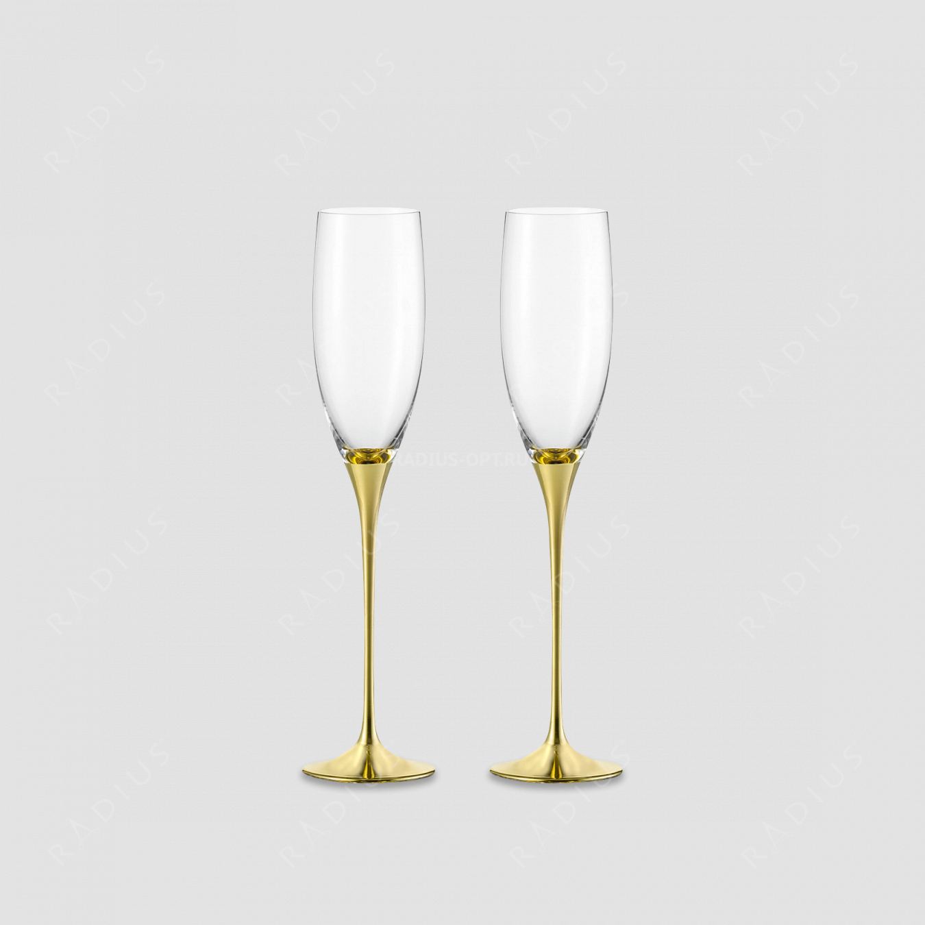 Набор из 2-х бокалов для шампанского, объем: 180 мл, материал - бессвинцовый хрусталь, золото, серия Champagner Exklusiv, EISCH, Германия