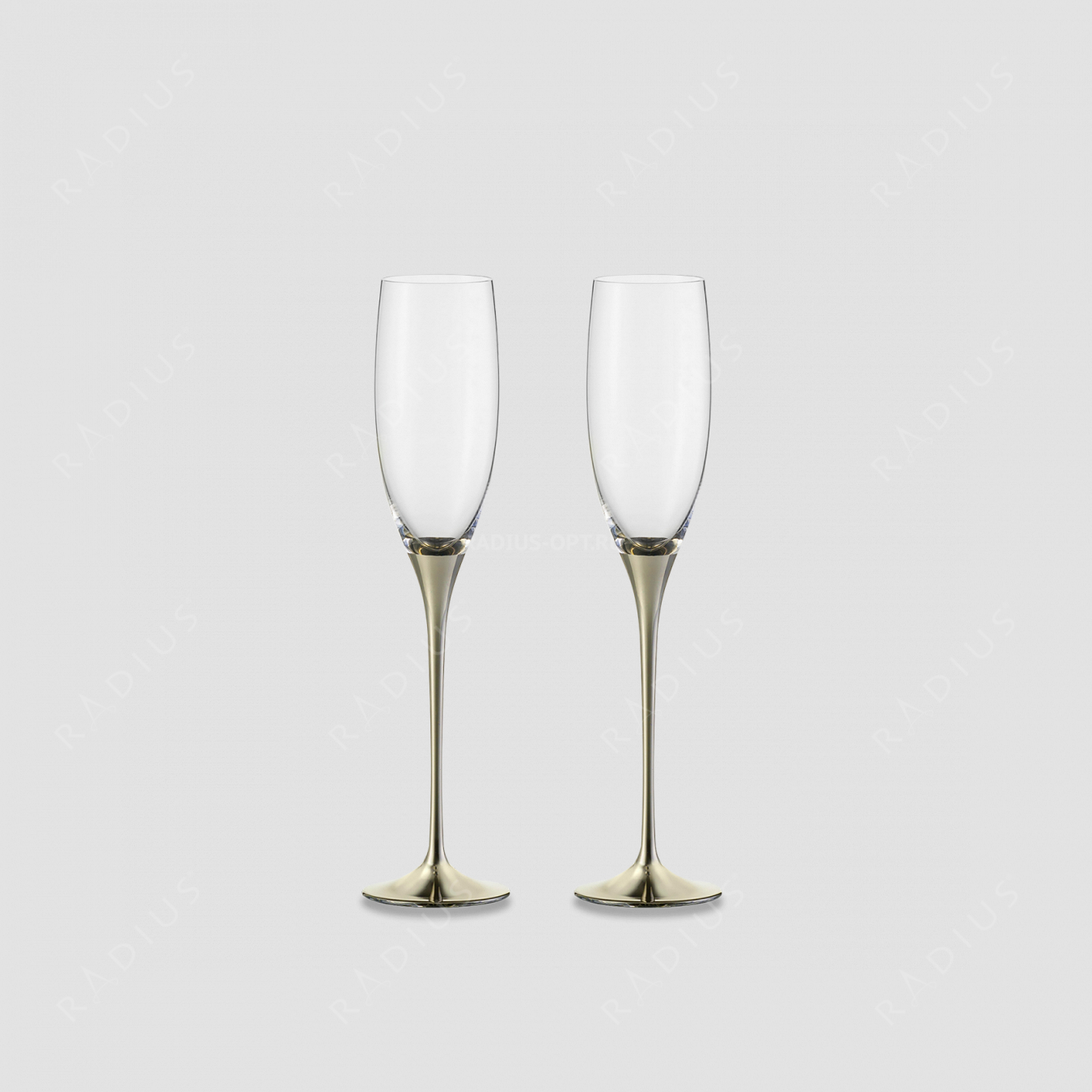 Набор из 2-х бокалов для шампанского, объем: 180 мл, материал - бессвинцовый хрусталь, платина, серия Champagner Exklusiv, EISCH, Германия