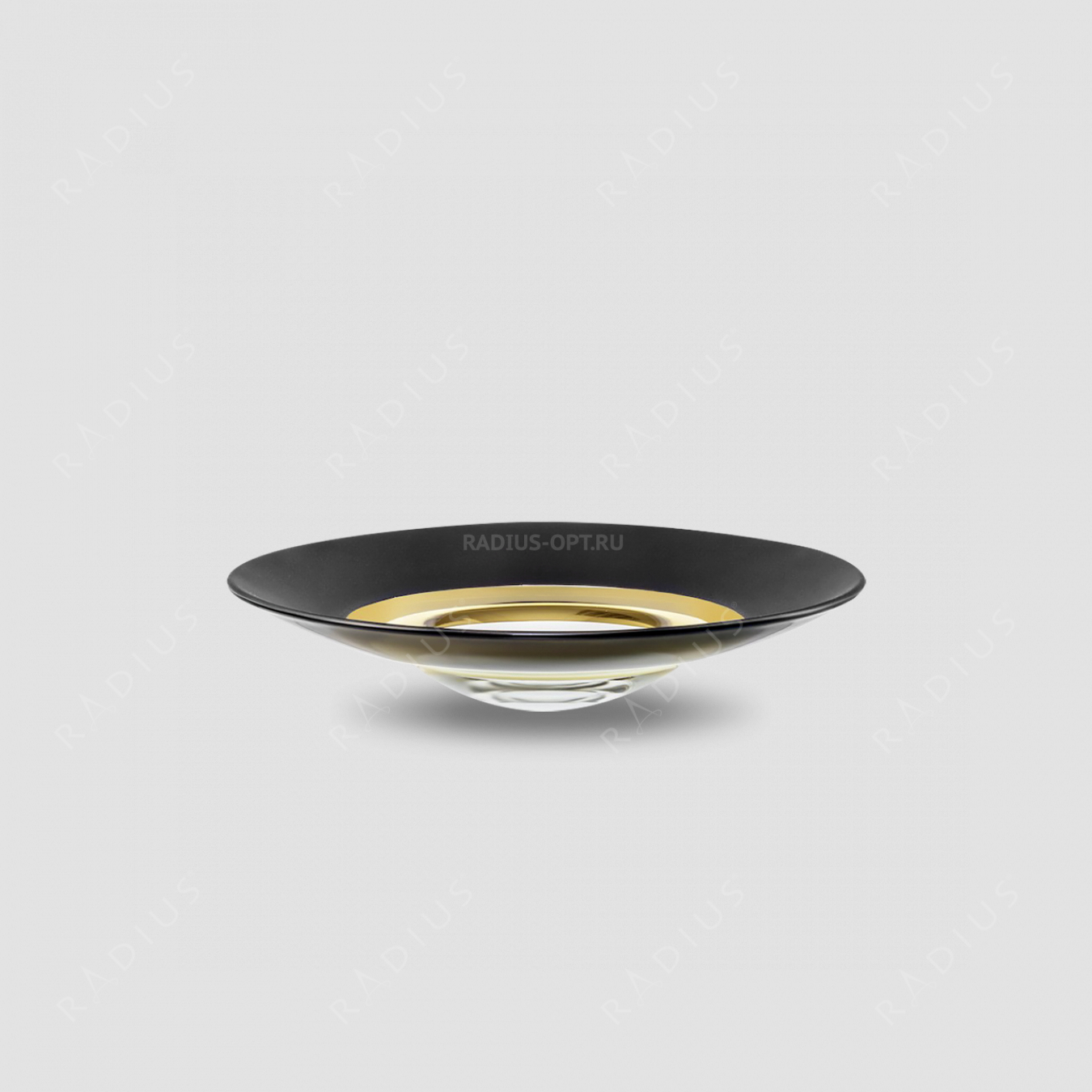 Тарелка глубокая Gold, диаметр: 35 см, материал: бессвинцовый хрусталь, цвет: черный/золото, серия Cosmo, EISCH, Германия