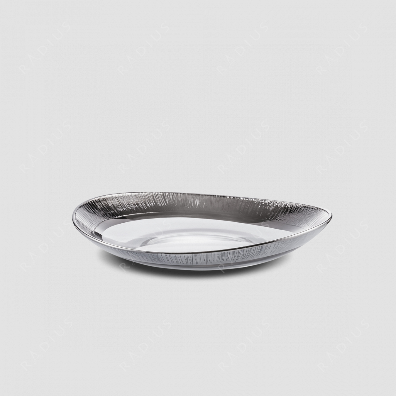 Блюдо глубокое Platin, диаметр: 40 см, материал: бессвинцовый хрусталь, цвет: прозрачный/платина, серия Ravi, EISCH, Германия