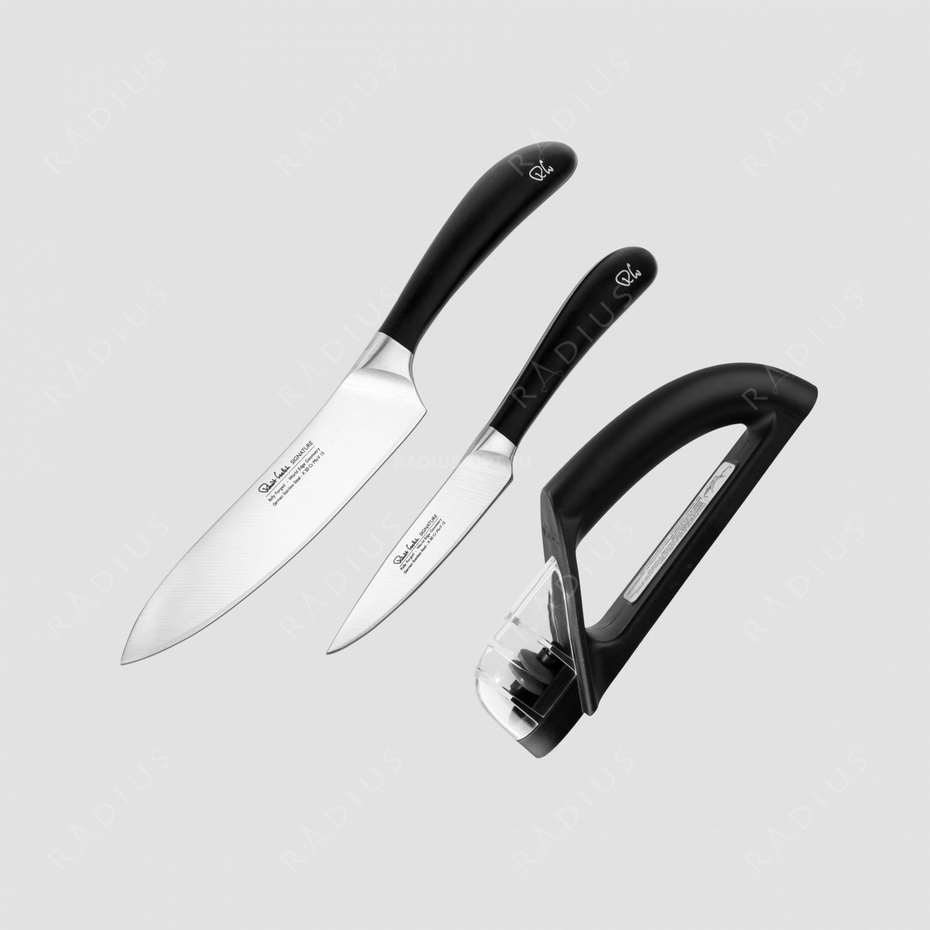 Набор кухонных ножей 2 штуки, точилка, серия Signature knife, ROBERT WELCH, Великобритания