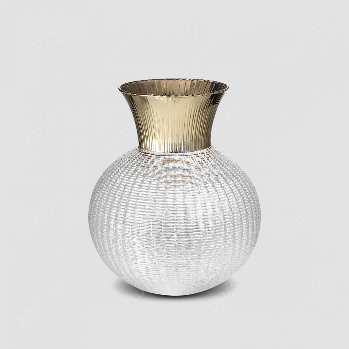 Стеклянная ваза для цветов, диаметр: 20,5 см, высота: 25 см, материал: стекло, цвет прозрачный/шампань, серия Ophelia, IVV (Italy), Италия