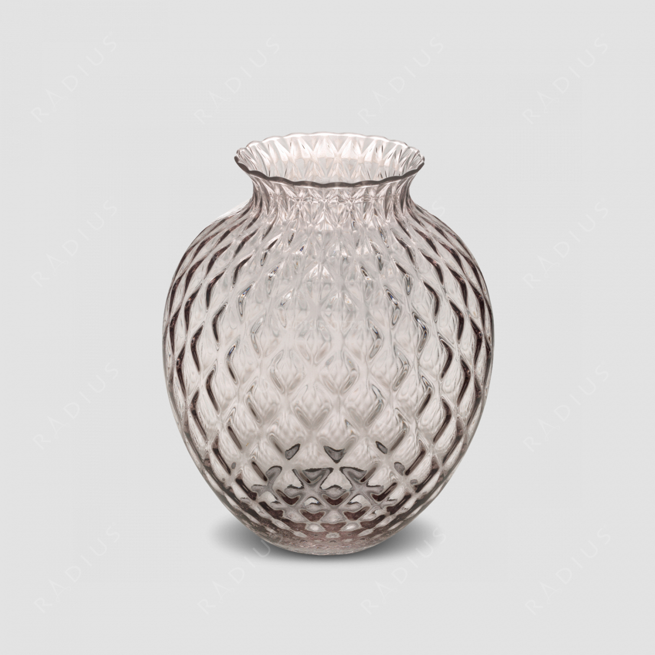Стеклянная ваза для цветов, диаметр: 23,8 см, высота: 28,5 см, материал: стекло, цвет: дымчатый, серия Infiore, IVV (Italy), Италия