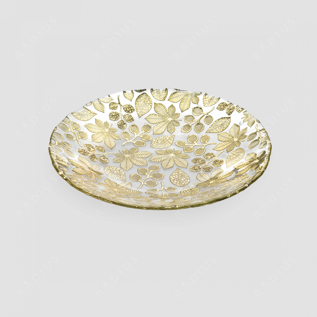 Блюдо глубокое, диаметр: 41 см, высота: 6,5 см, материал: стекло, цвет: золото, серия Naturalia, IVV (Italy), Италия