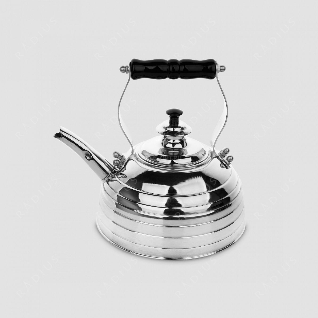 Чайник для плиты (газ и электро) эдвардианской ручной работы, медь с хромированной отделкой, объем 1,7 л, серия Beehive, RICHMOND, Великобритания