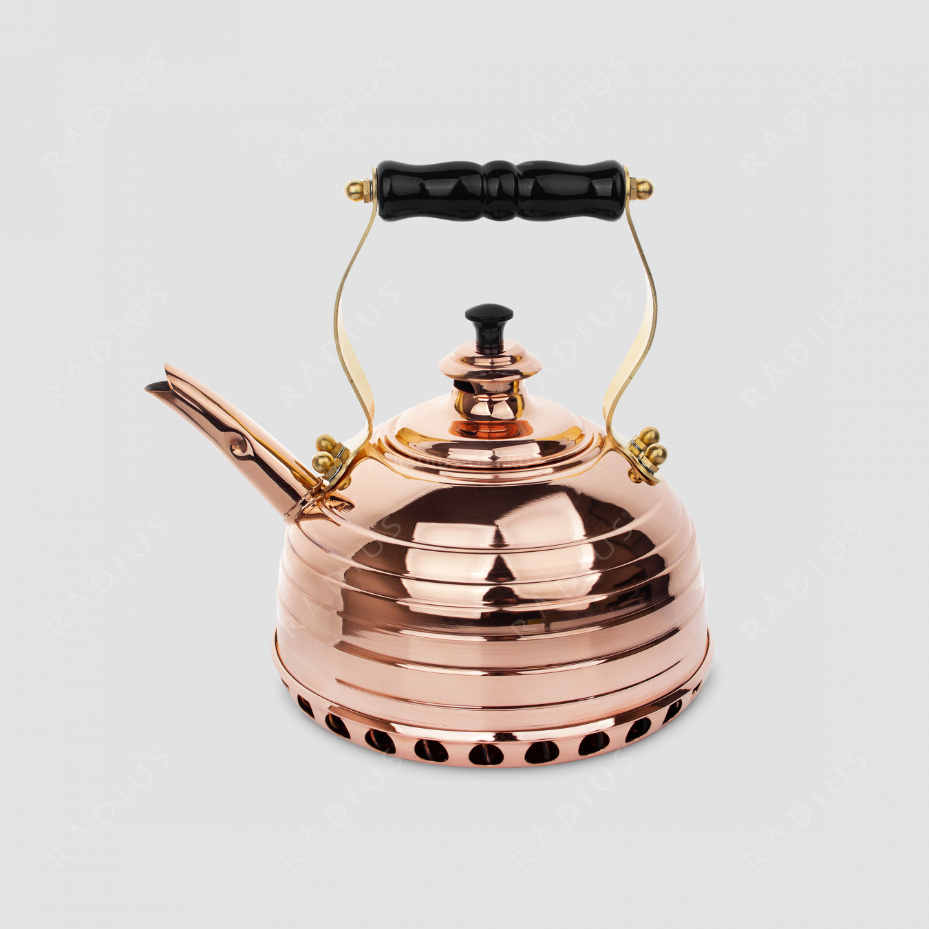 Чайник для плиты (газ) эдвардианской ручной работы, медь, объем 1,7 л, серия Beehive, RICHMOND, Великобритания