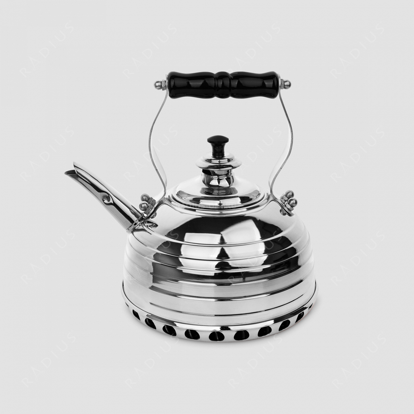 Чайник для плиты (газ) эдвардианской ручной работы, медь с хромированной отделкой, объем 1,7 л, серия Beehive, RICHMOND, Великобритания