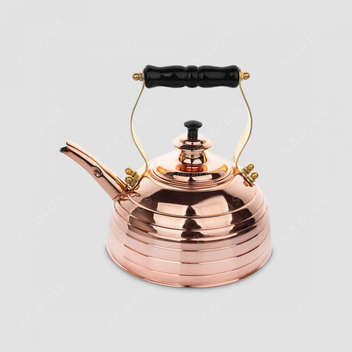 Чайник для плиты (индукция) эдвардианской ручной работы, медь, объем 1,7 л, серия Beehive, RICHMOND, Великобритания